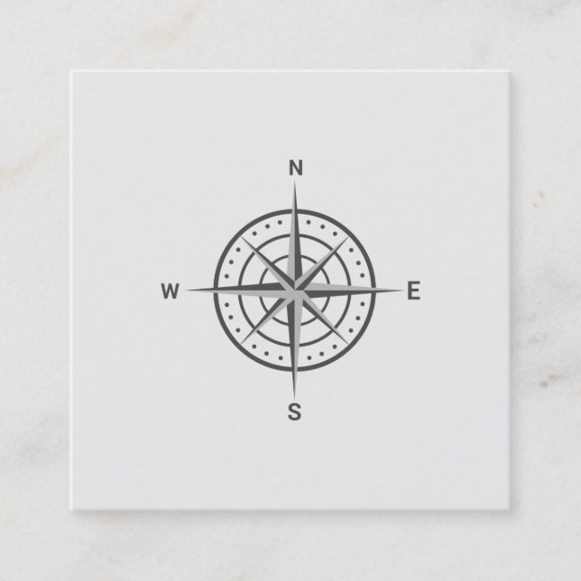 Elegante Nautical Compass Business Card Quadratische Visitenkarte (Vorderseite)