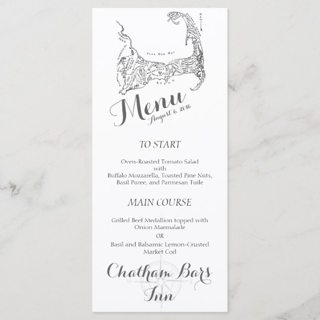 Elegante Nautical Menu Card Menükarte (Vorderseite)