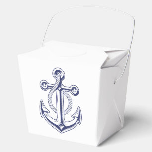 Elegante Nautical Navy Blue Anchor Wedding Party Geschenkschachtel