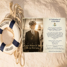 Elegante nautische Anker-Gedenkvorlage Einladung