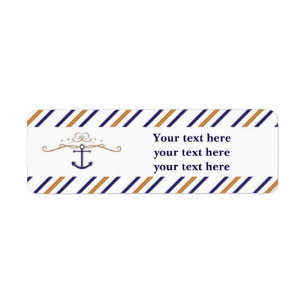 Elegante nautische Anker-gestreifte Adressetikette