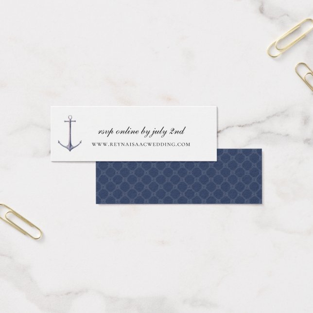 Elegante nautische Anker-Hochzeitswebsite RSVP (Büro)