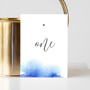 Elegante nautische blaue minimalistische Schrift H Tischnummer