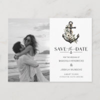 Elegante nautische Foto-Hochzeit - Save-the-Date