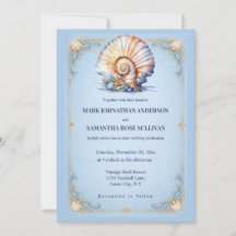 Elegante nautische Hochzeit in Blau mit Muscheln a