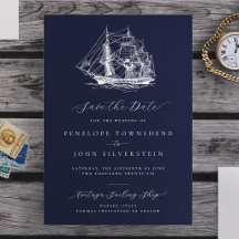 Elegante nautische Schiff-Hochzeit in Marineblau