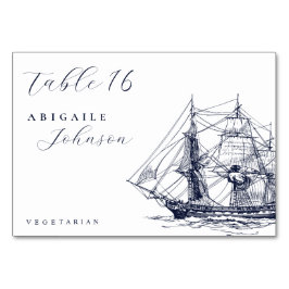 Elegante nautische Schiff-Illustrations-Schrift Ho Tischnummer