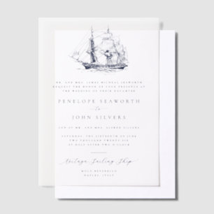 Elegante nautische Schiffillustration formelle Hoc