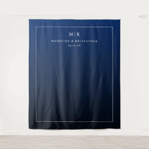Elegante Navy-Anfangsbuchstaben Wandteppich