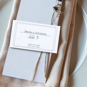 Elegante Navy-Blau-Hochzeit Danke Platzkarte