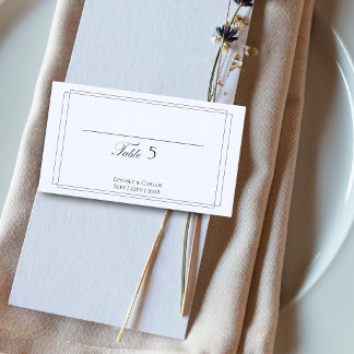 Elegante Navy-Blau-Hochzeit Platzkarte