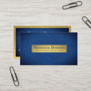 Elegante Navy-Blau-Leder-Gold-Label-Profi-Visitenk Visitenkarte