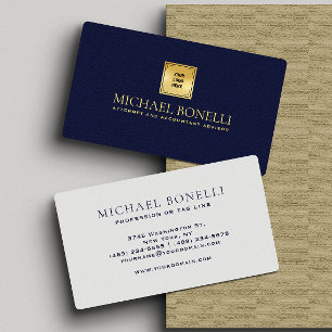 Elegante Navy Blau Leder Professionell Ihr Logo Visitenkarte