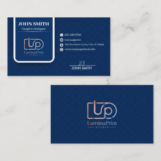 Elegante Navy-Blau Professionelles Studio-Eigenes- Visitenkarte