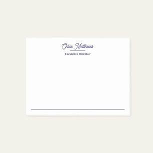 Elegante Navy-Blau- Schrift-Rand Post-it Klebezettel