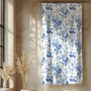 Elegante Navy-Blau-Toile-Rosen Blumenmuster Kusche Sherpadecke