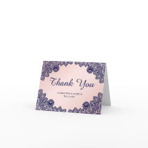 Elegante Navy Blue Blush Chic Floral Lace Hochzeit