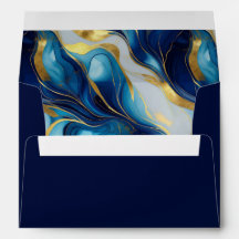 Elegante Navy Blue Imitats marbled Wedding