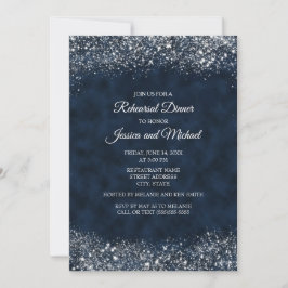 Elegante Navy Blue Stardust Hochzeitsstimmung Prob Einladung