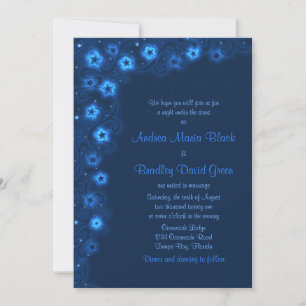 Elegante Navy Blue Stars Einladung Hochzeiten