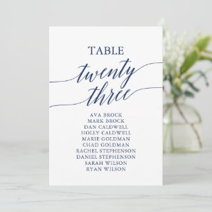 Elegante Navy Blue Tischnummer 23 Seating Chart
