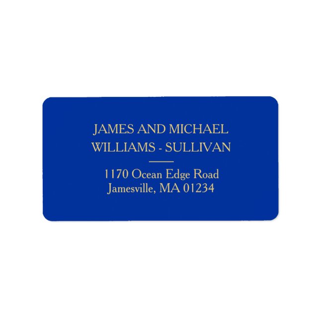 Elegante Navy Blue und Gold Address Labels Adressaufkleber (Vorne)