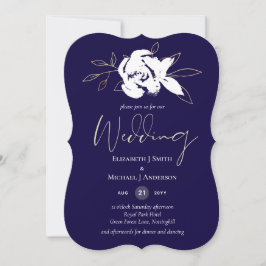 Elegante Navy Blue White Gold Hochzeit