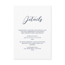 Elegante Navy Blue & White Simple Wedding