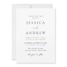Elegante Navy Blue & White Simple Wedding