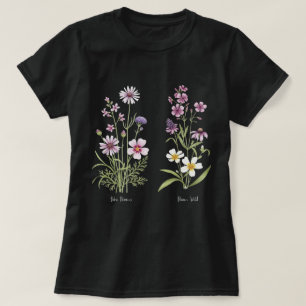 Elegante Navy Blue Wildblume Sweatshirt Watercor T-Shirt