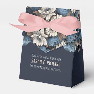 Elegante Navy-Blumen-Hochzeit Geschenkschachtel