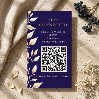 Elegante Navy-Blumen-Hochzeits-Rand-Karte Begleitkarte