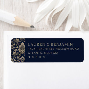 Elegante Navy-Blumen-Randverzierung