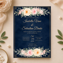 Elegante Navy-Blumenhochzeit