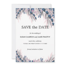 Elegante Navy Blush Aquarellfarben Save the Date
