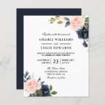 Elegante Navy Blush Hochzeit auf einer preiswerten<br><div class="desc">Elegante Navy Blush Hochzeit auf einem Budget Einladung Eine günstigere Alternative als eine normale Einladung.</div>