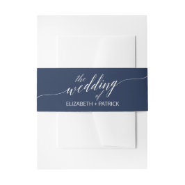 Elegante Navy Calligraphy Wedding Bly Band