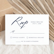 Elegante Navy Calligraphy Wedding
