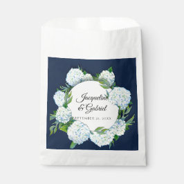 Elegante Navy Floral White Hydrangea Rustikale Hoc Geschenktütchen