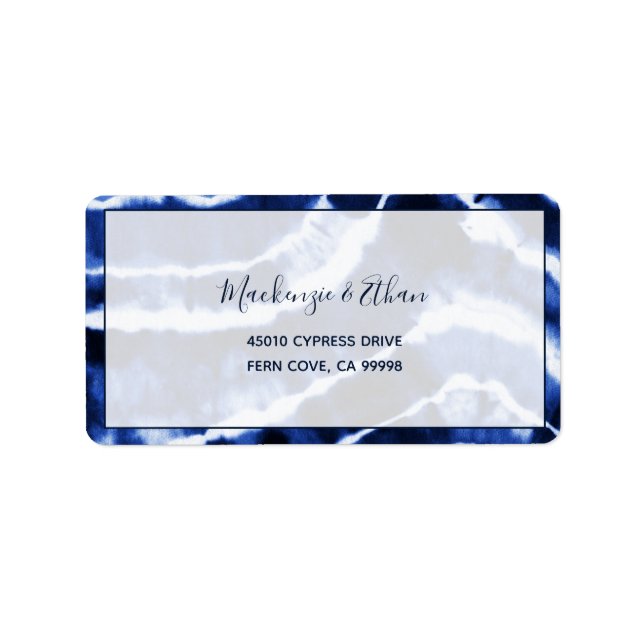 Elegante Navy Gefärbte Krawatte Wedding RSVP Rücks Adressaufkleber (Vorne)