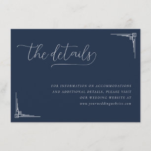 Elegante Navy Geometrie Linien Begleitkarte