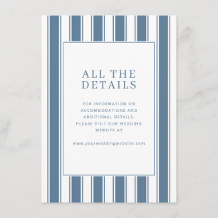 Elegante navy gestreifte Minimalistin Begleitkarte