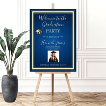 Elegante Navy & Gold Abschluss Foam Boards