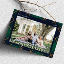 Elegante Navy-Grün Karo-Weihnachten