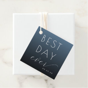 Elegante Navy Kalligrafie Geschenkanhänger