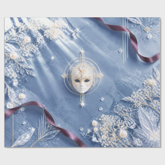 Elegante Navy-Masqueraden-Weihnachtspapier Geschenkpapier