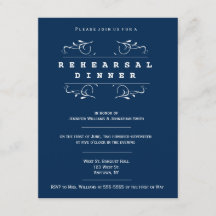 Elegante Navy-Probeessen-Einladungen