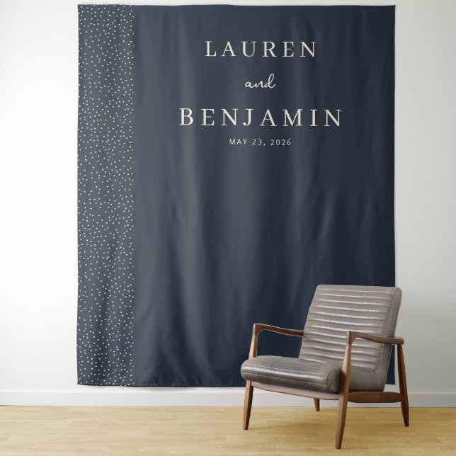 Elegante Navy-Punktlinie Wandteppich (Beispiel)