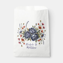 Elegante Navy Rose und Terracotta Florals Wedding Geschenktütchen