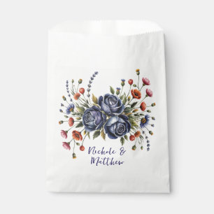 Elegante Navy Rose und Terracotta Florals Wedding Geschenktütchen